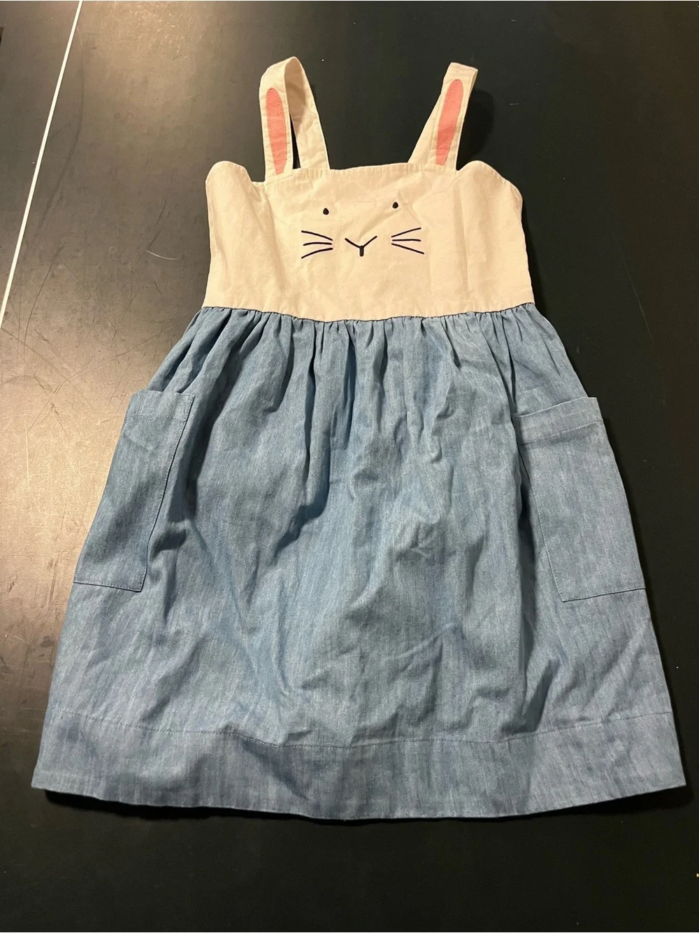 Hanna Anderson bunny denim dress 8y
